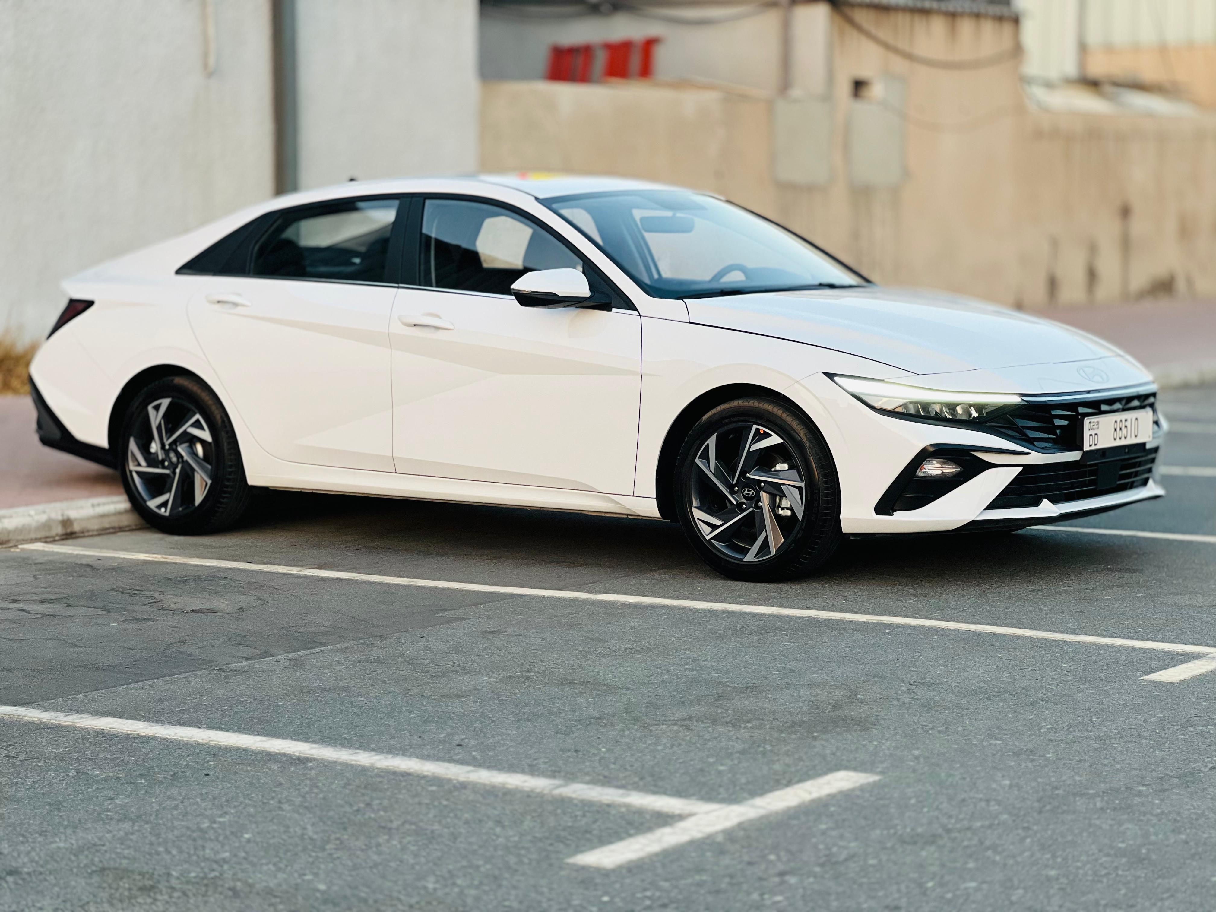 Rent 2025 Hyundai Elantra White in Dubai rental in Sheikh Zayed Road, Dubai