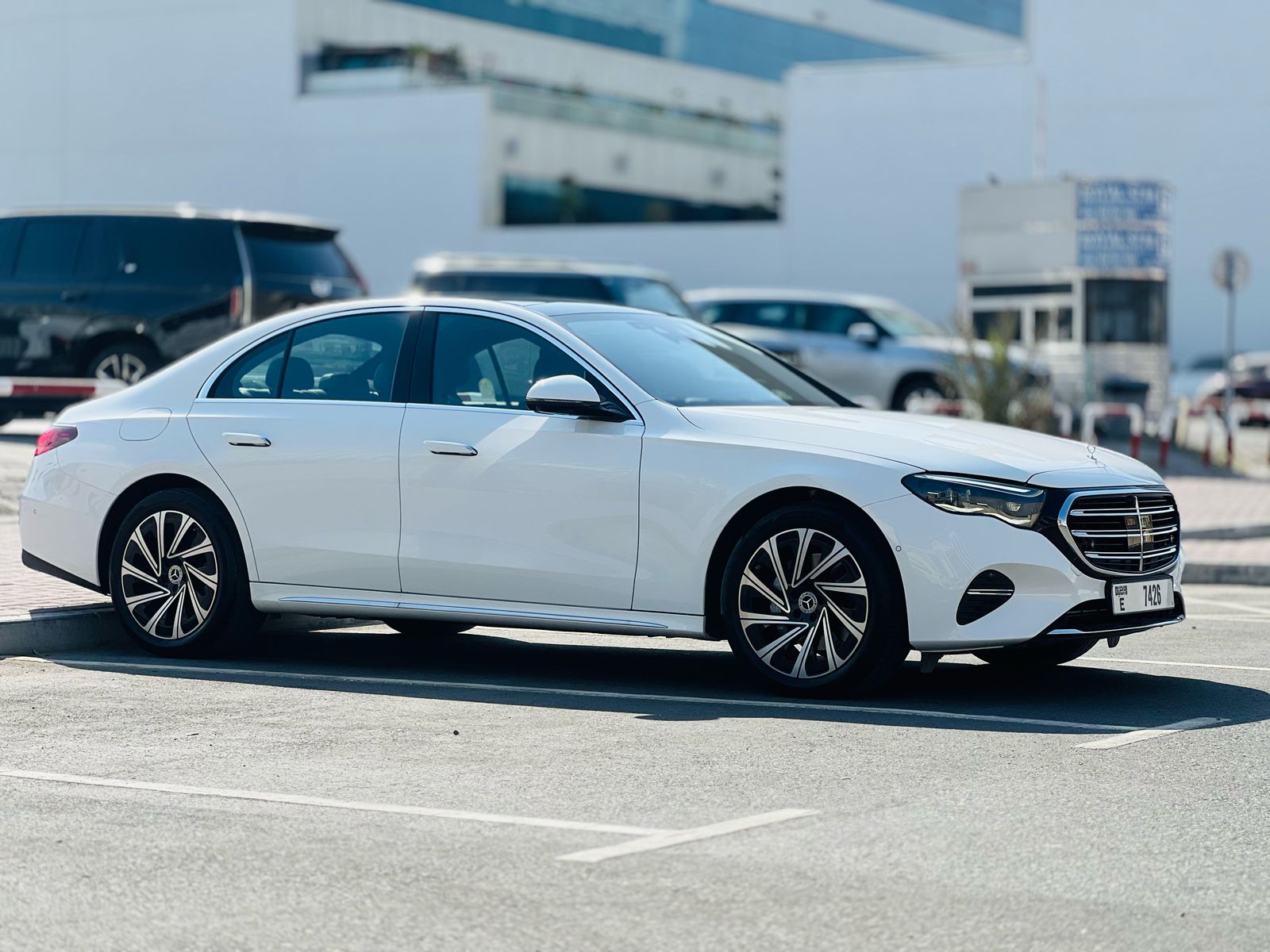 Rent a 2024 Mercedes-Benz E300 White in Dubai rental in Sheikh Zayed Road, Dubai