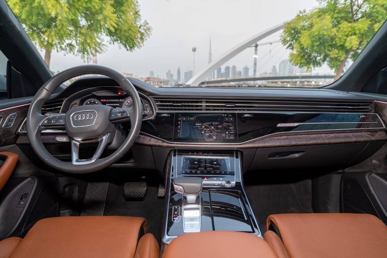 Rent 2022 Audi Q8 White in Dubai photo 3