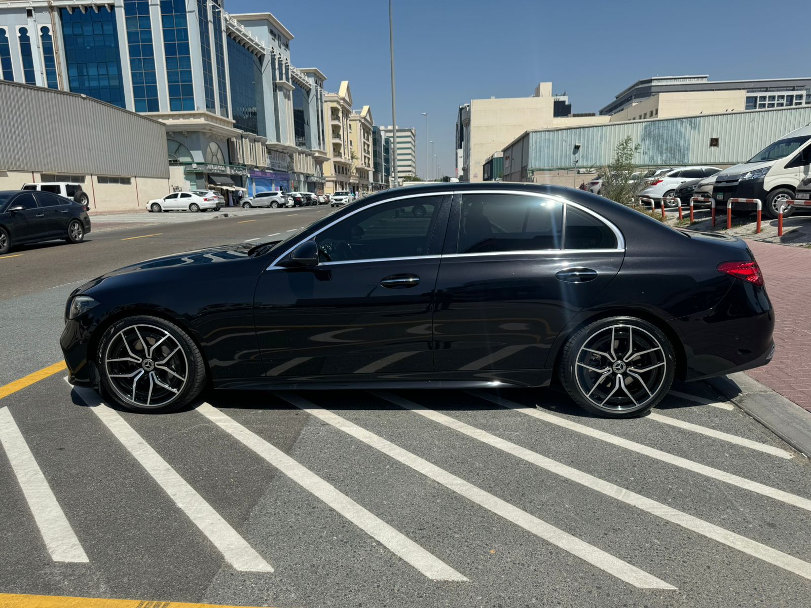 2022 Mercedes-Benz C200 Black Rental in Dubai photo 3