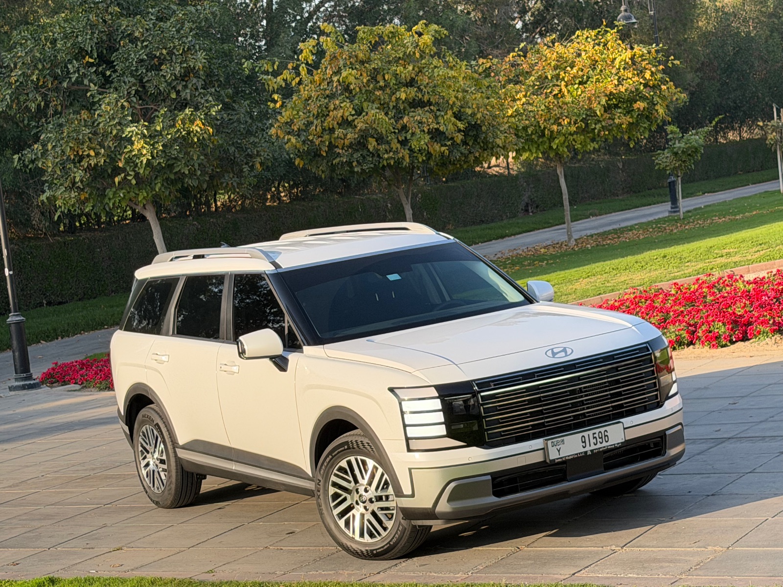 Rent a Hyundai Palisade in Dubai (Beige) rental in Dubai