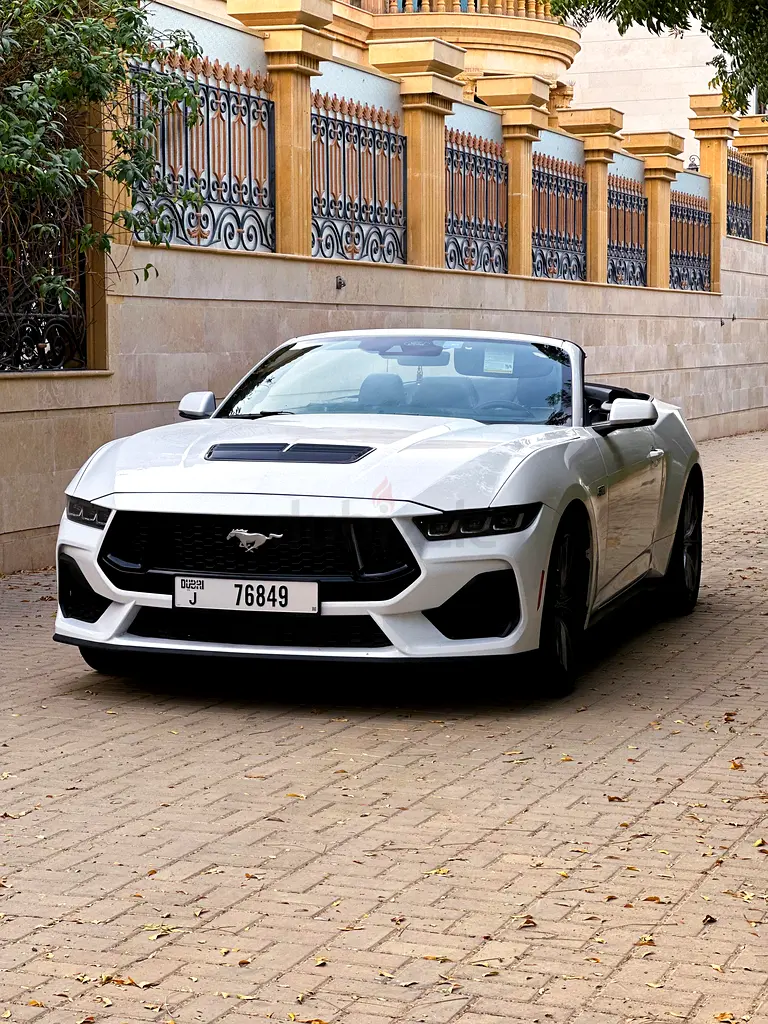 2024 Ford Mustang for Rent in Al Barsha 1 (White) rental in Al Barsha 1, Dubai
