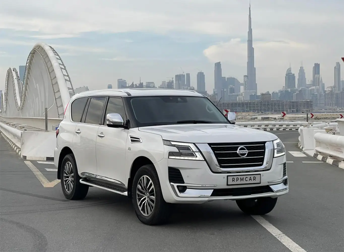 Hire 2025 Nissan Patrol Platinum White in Dubai rental in Al Quoz 3, Dubai