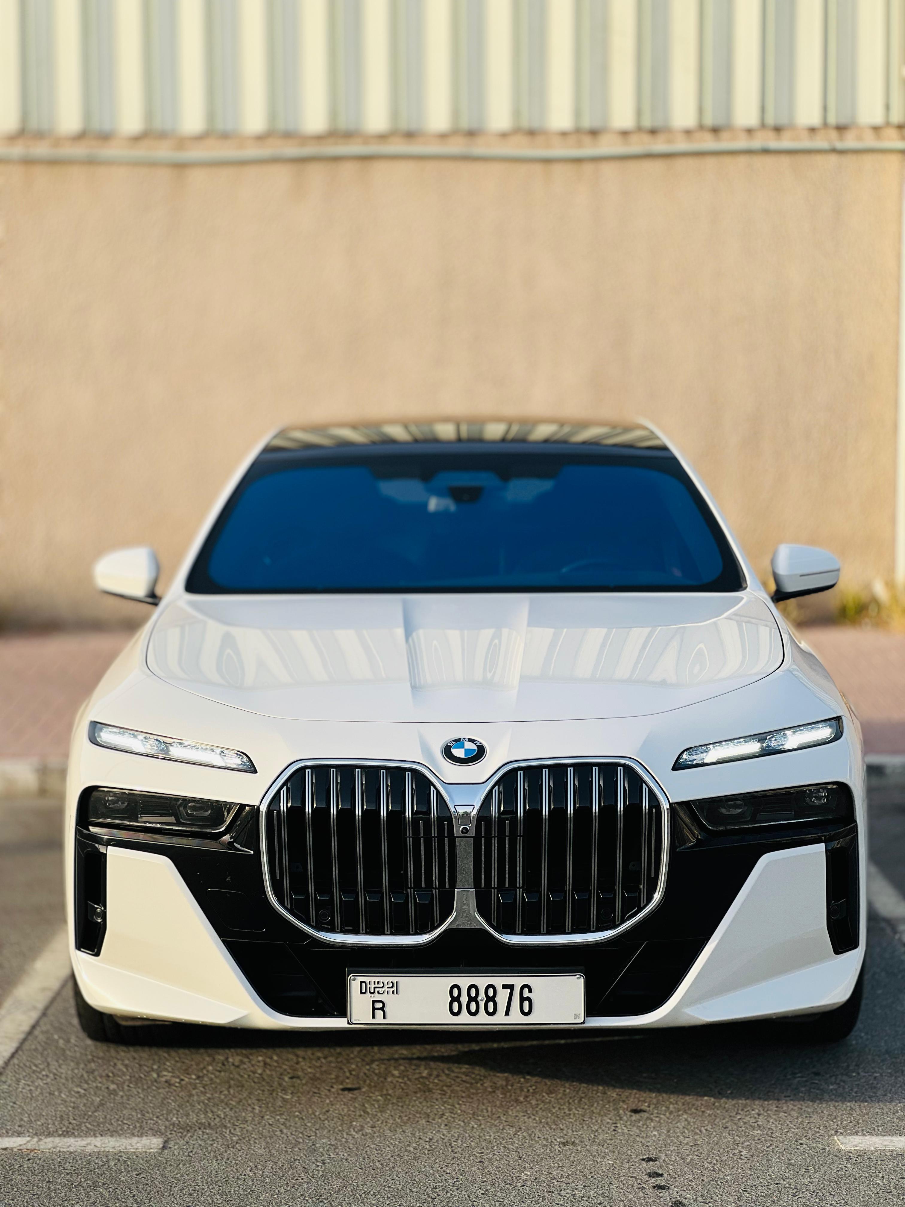 BMW 7 Series White Rental in Dubai photo 2