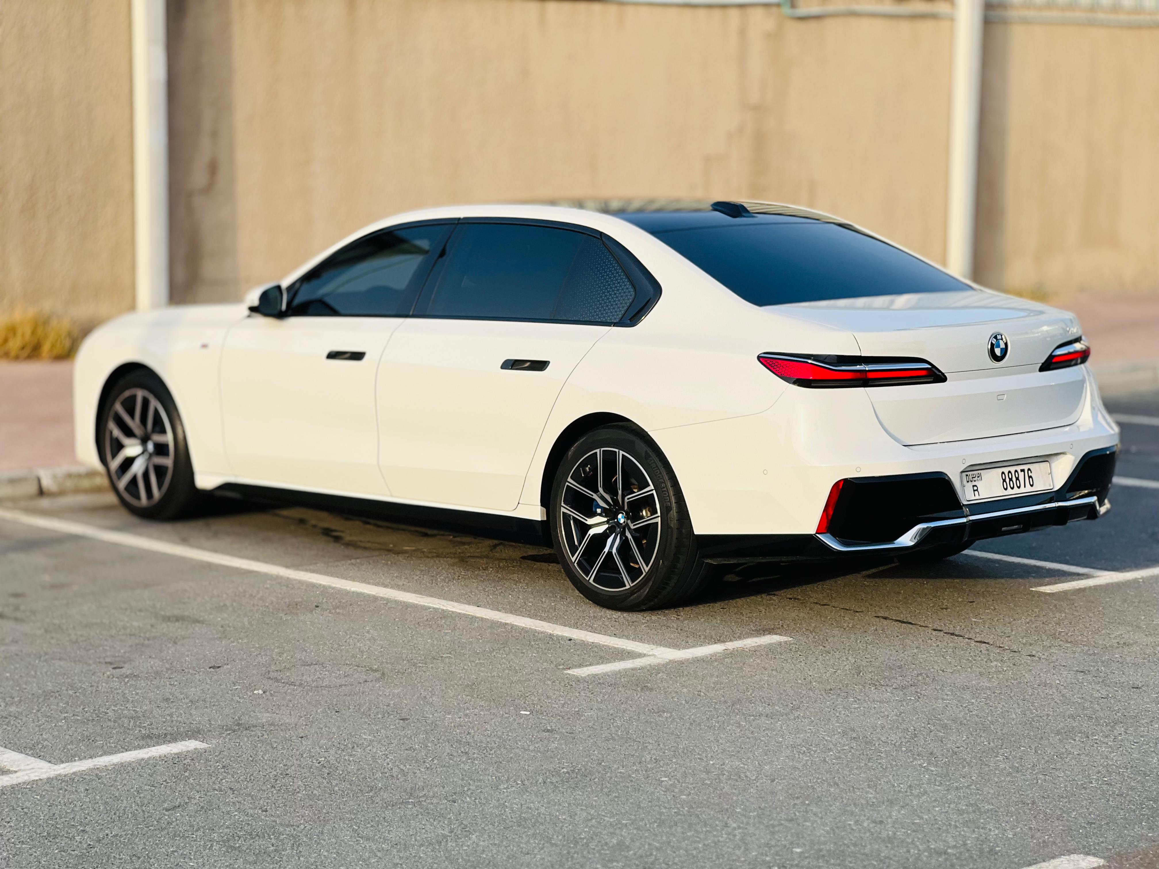 BMW 7 Series White Rental in Dubai photo 6