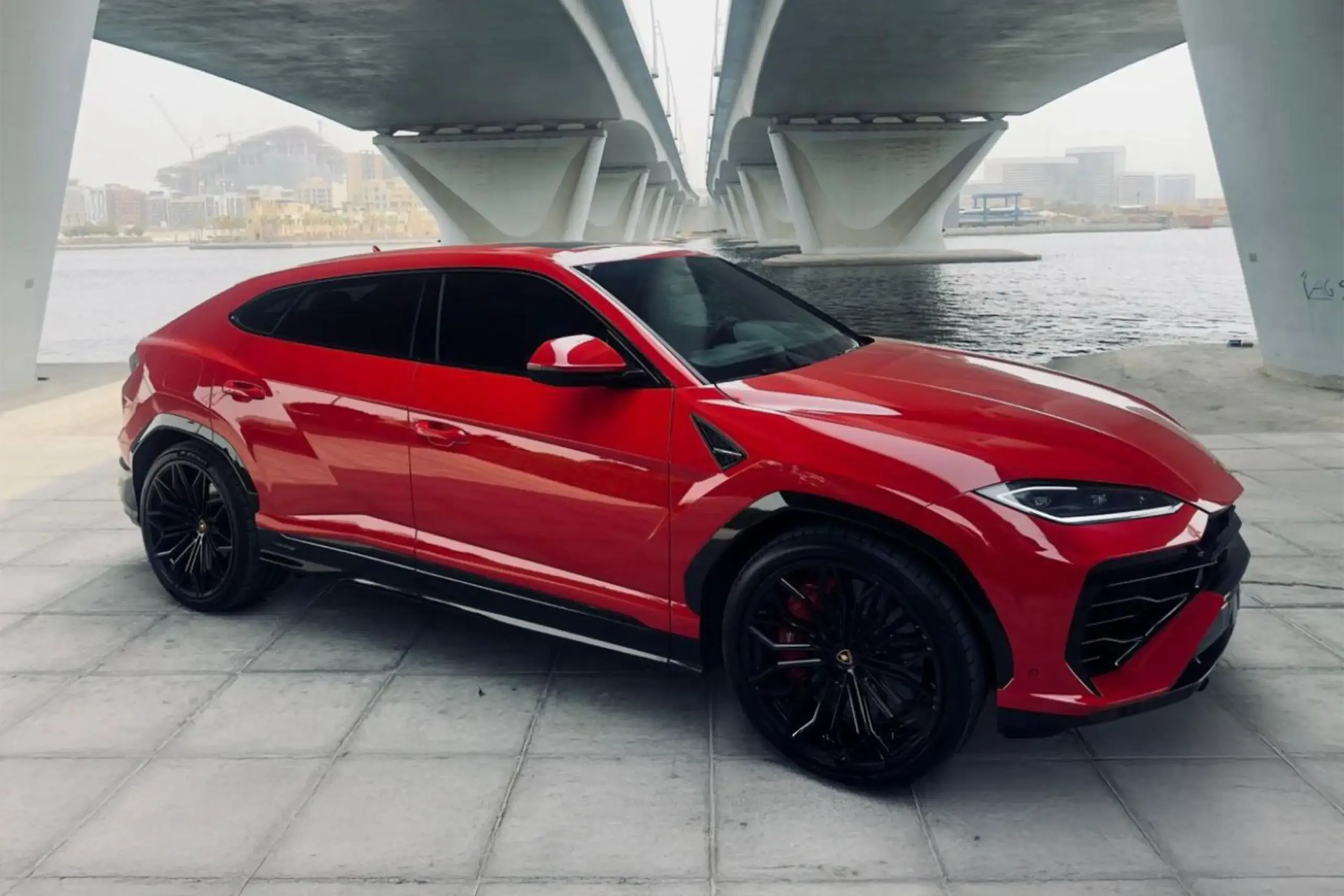 Rent Lamborghini Urus SE Red in Dubai photo 2