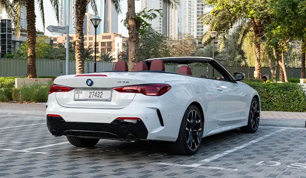 BMW 420i Convertible White Rental in Dubai photo 2