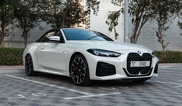 BMW 420i Convertible White Rental in Dubai photo 3