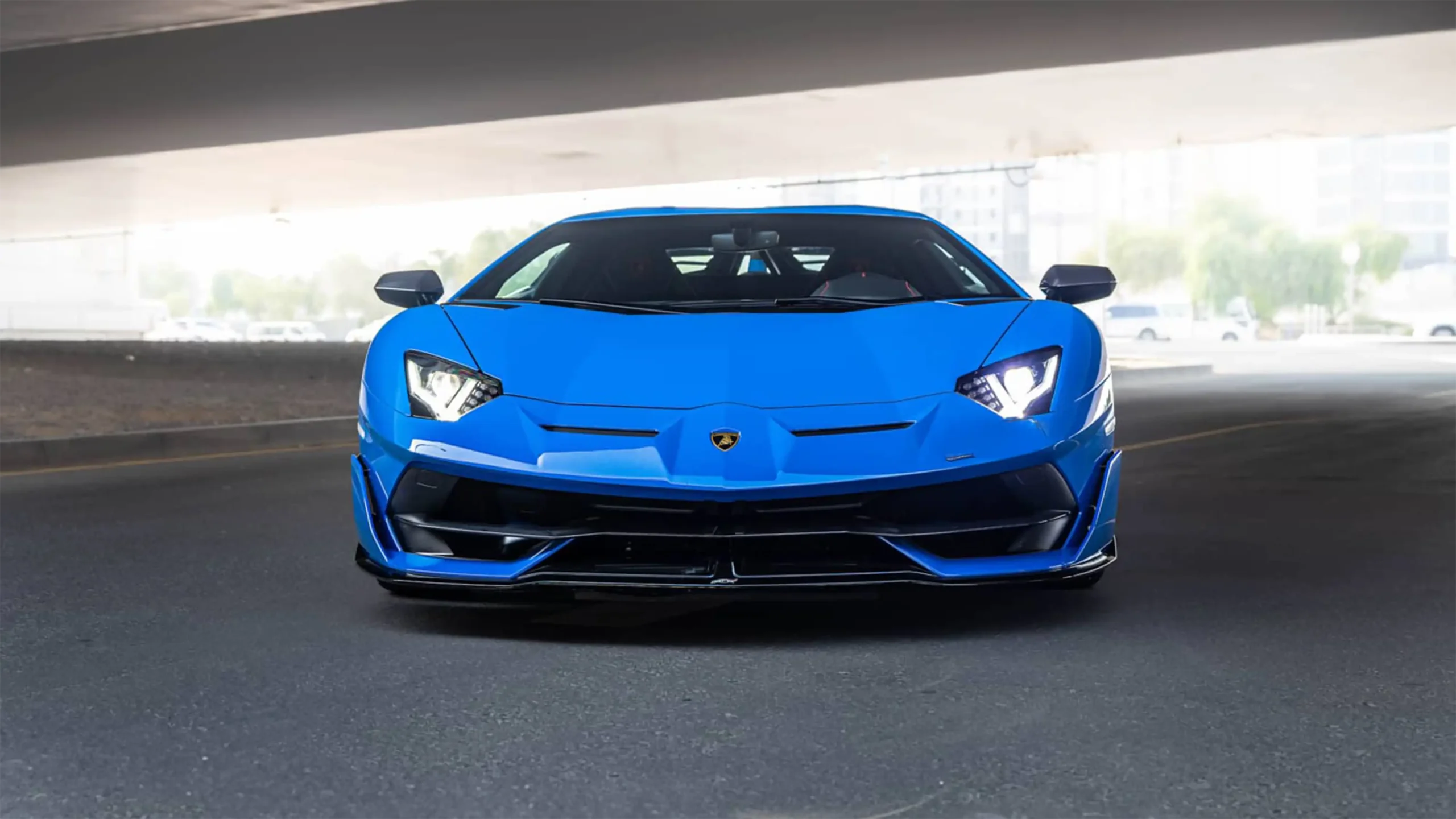 Rent a Lamborghini Aventador SVJ Blue in Dubai photo 3