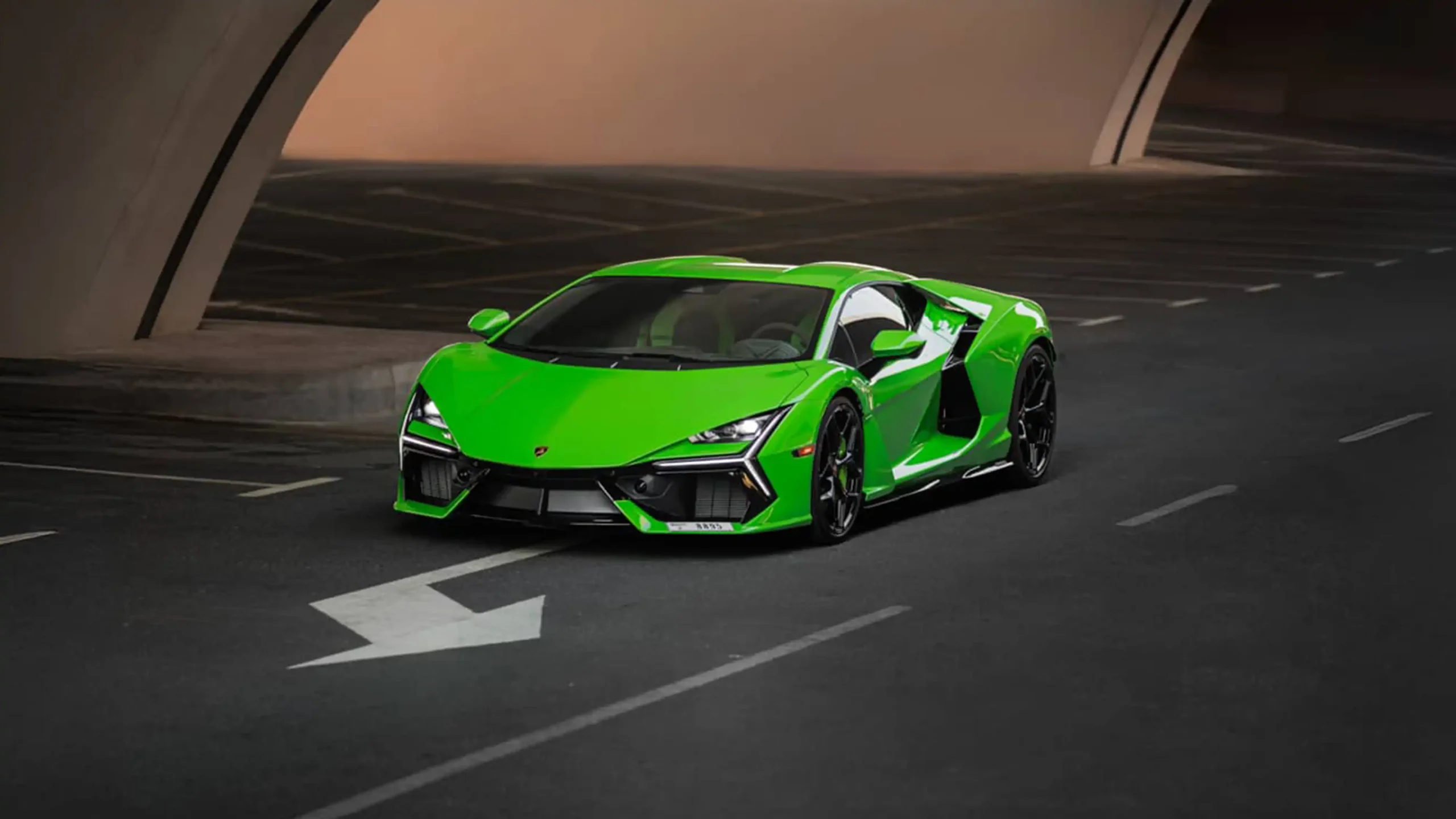 Rent a Lamborghini Revuelto Green in Dubai