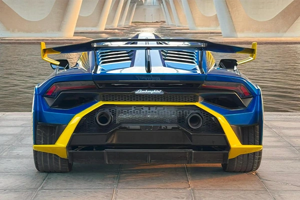 Rent a Lamborghini Huracan STO Blue in Dubai photo 3