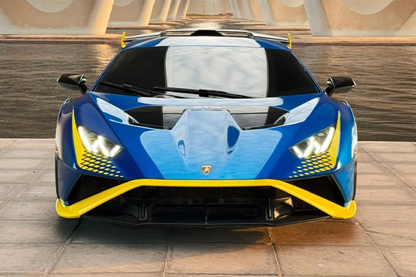 Rent a Lamborghini Huracan STO Blue in Dubai photo 4