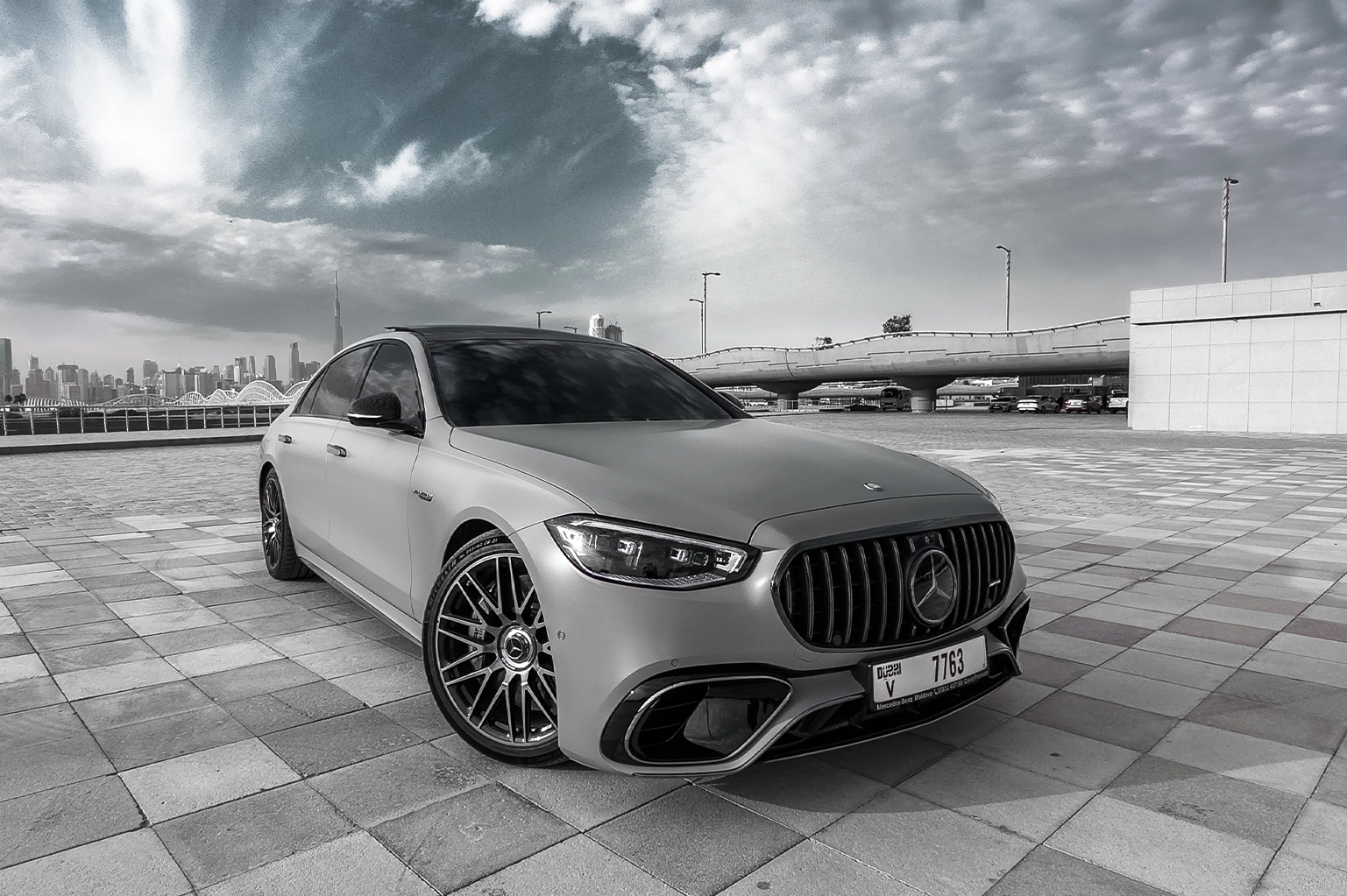 Rent Mercedes-Benz S63 AMG Silver in Dubai photo 1
