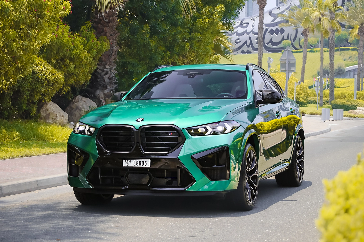 BMW X6 M Competition Green Rental in Dubai photo 2