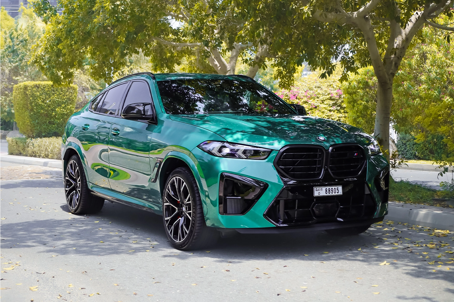 BMW X6 M Competition Green Rental in Dubai photo 3