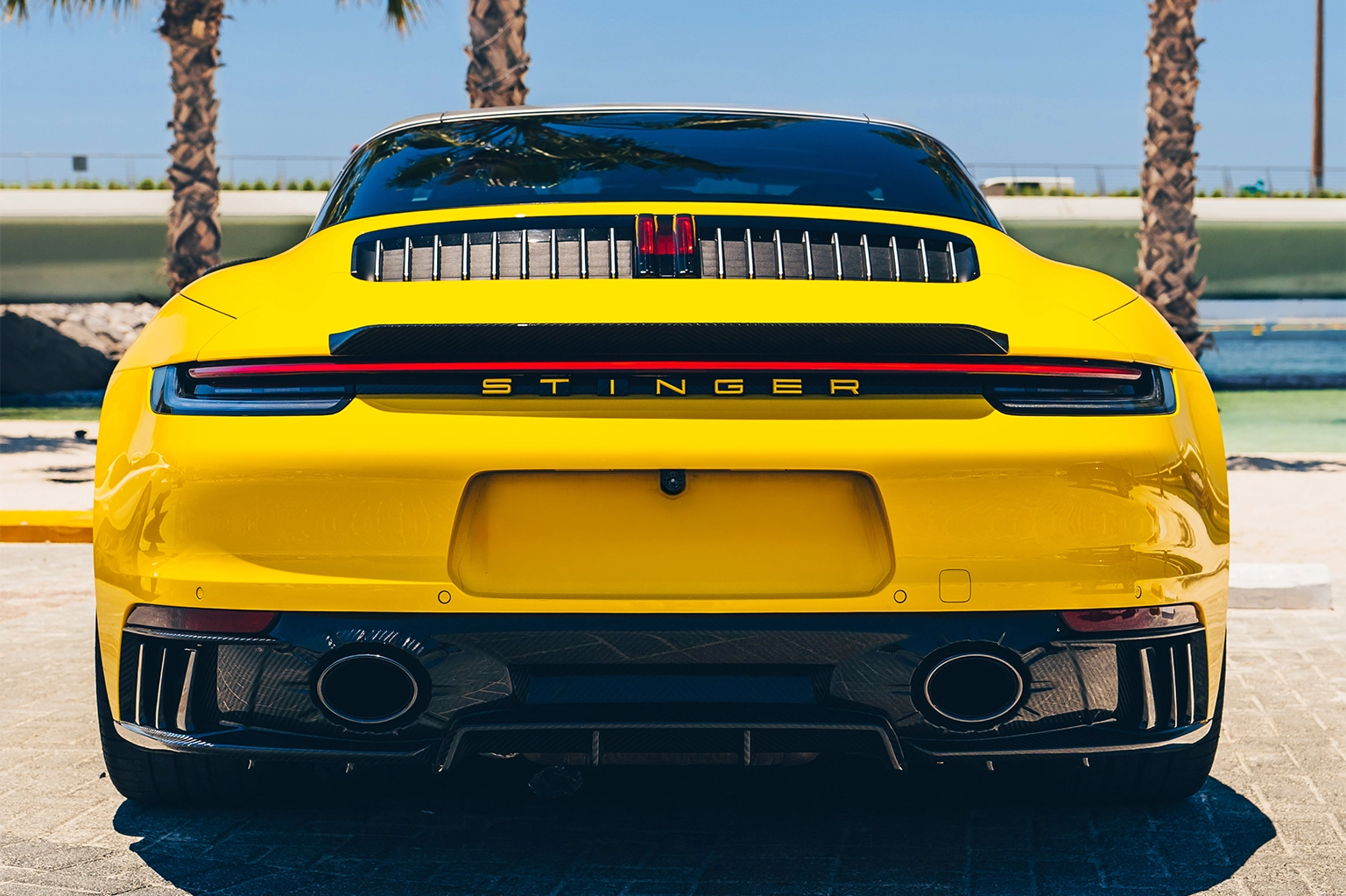 Porsche 911 Targa 4 Yellow Rental in Dubai photo 1
