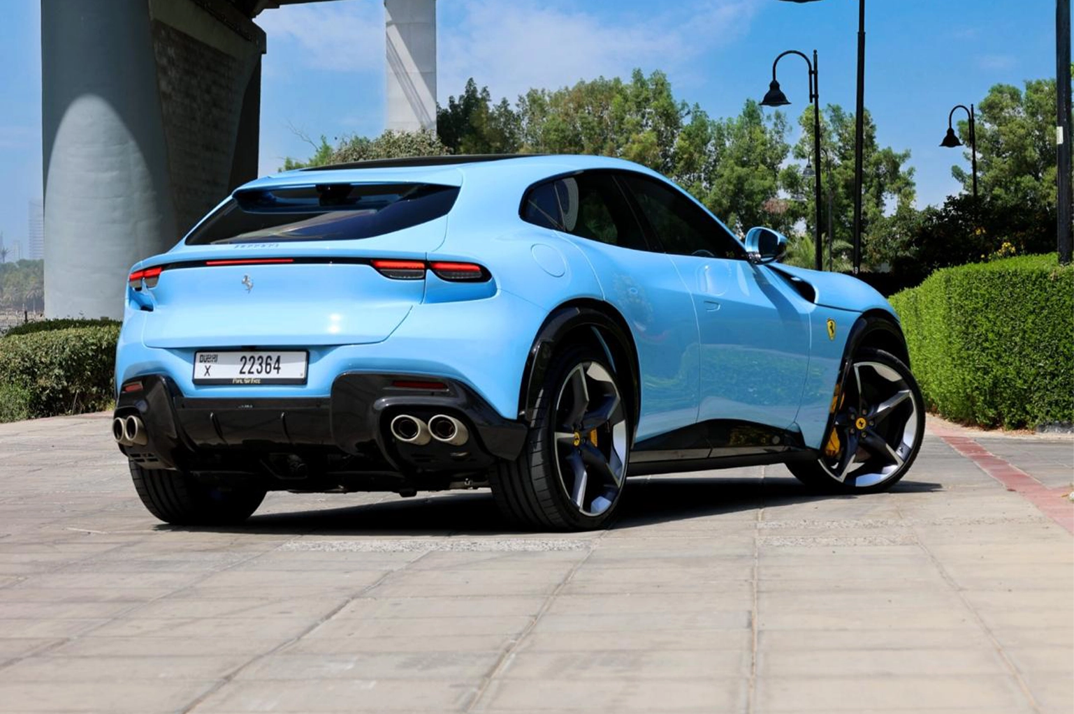 Hire Ferrari Purosangue Light Blue in Dubai