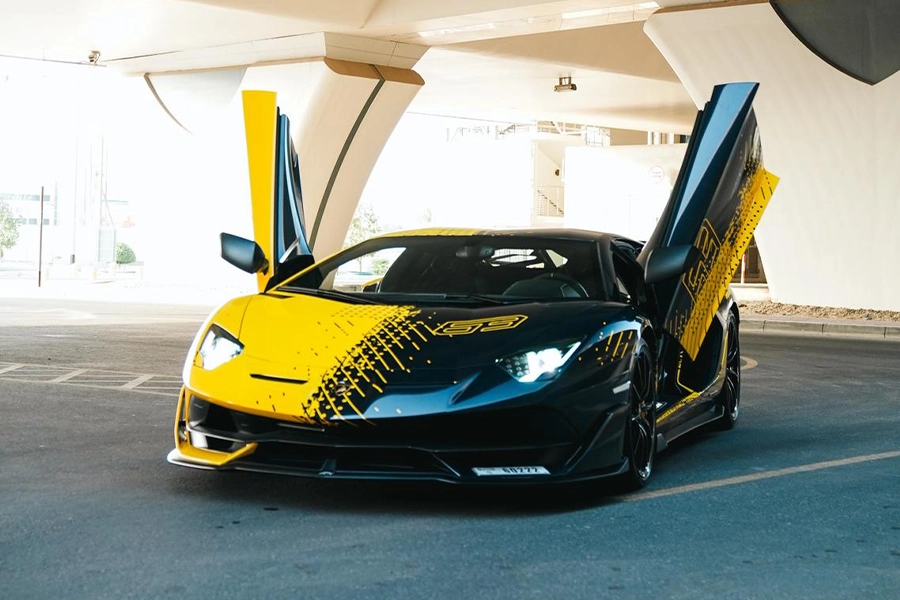 Hire Lamborghini Aventador SVJ Yellow in Dubai
