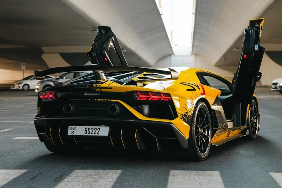 Hire Lamborghini Aventador SVJ Yellow in Dubai photo 2