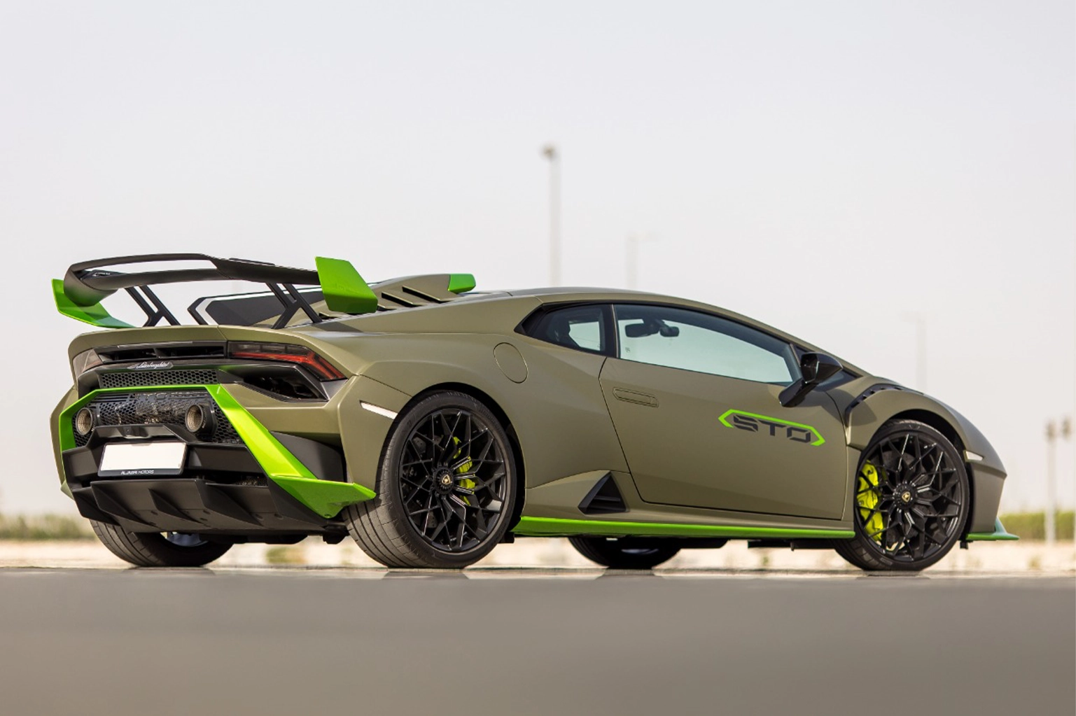 Rent Lamborghini Huracan STO Green in Dubai