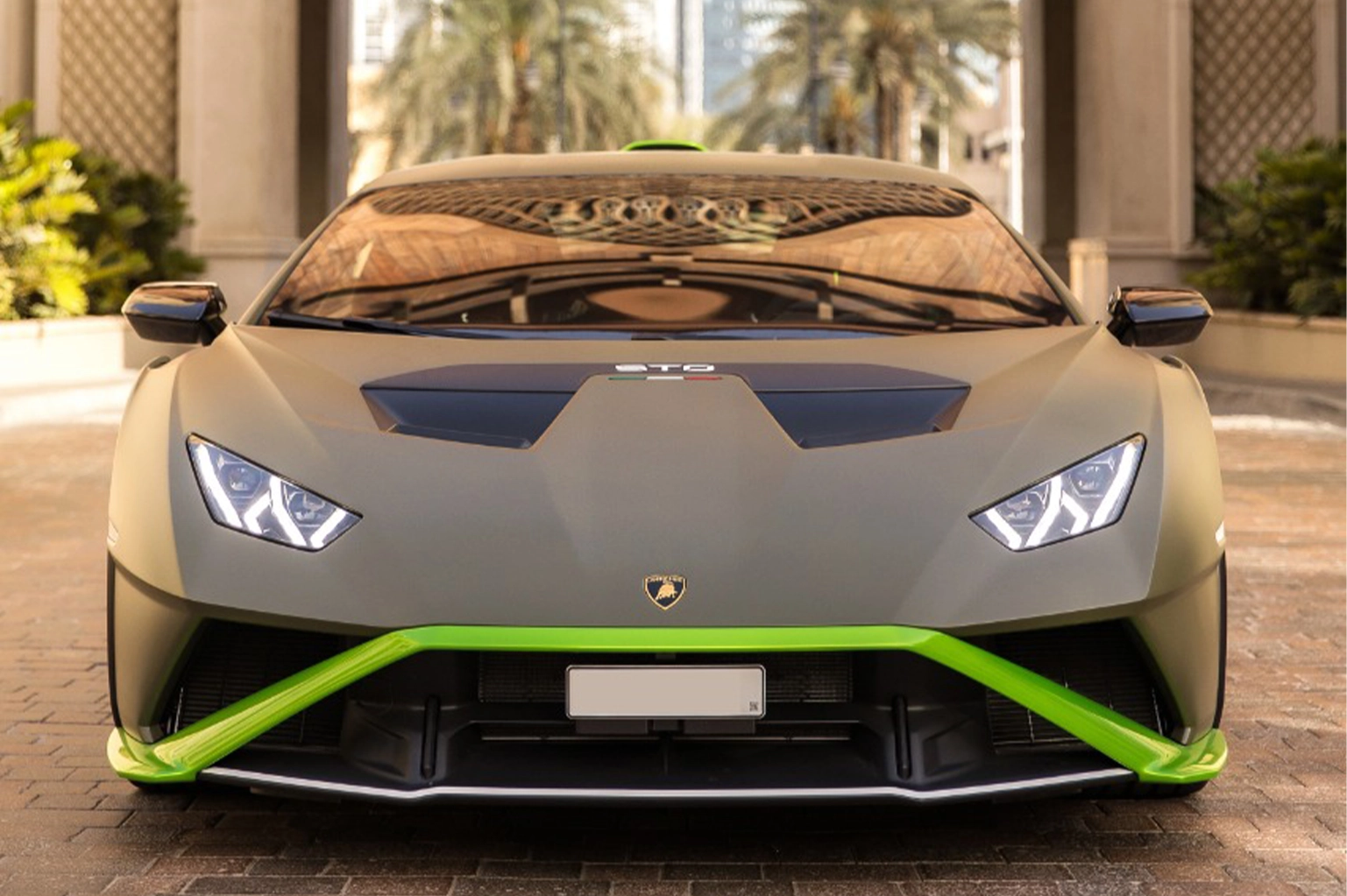 Rent Lamborghini Huracan STO Green in Dubai photo 2