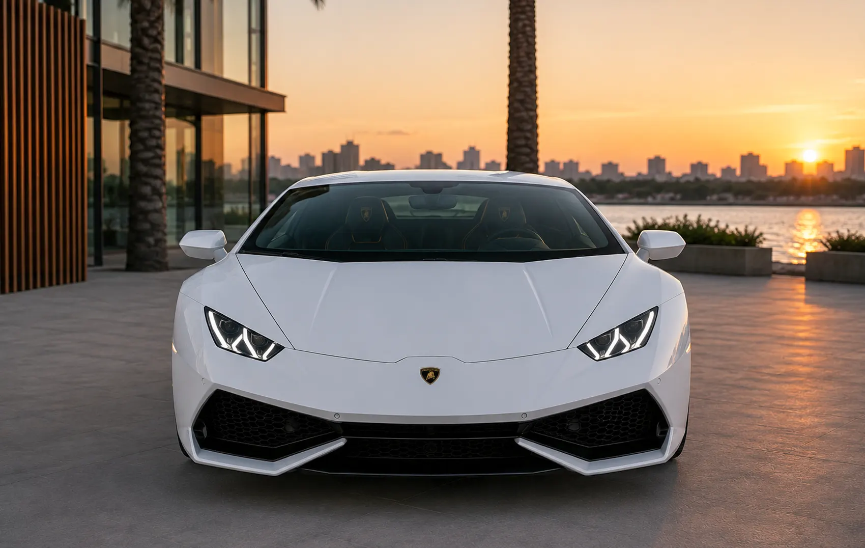 Lamborghini Huracan White Rental in Dubai photo 1