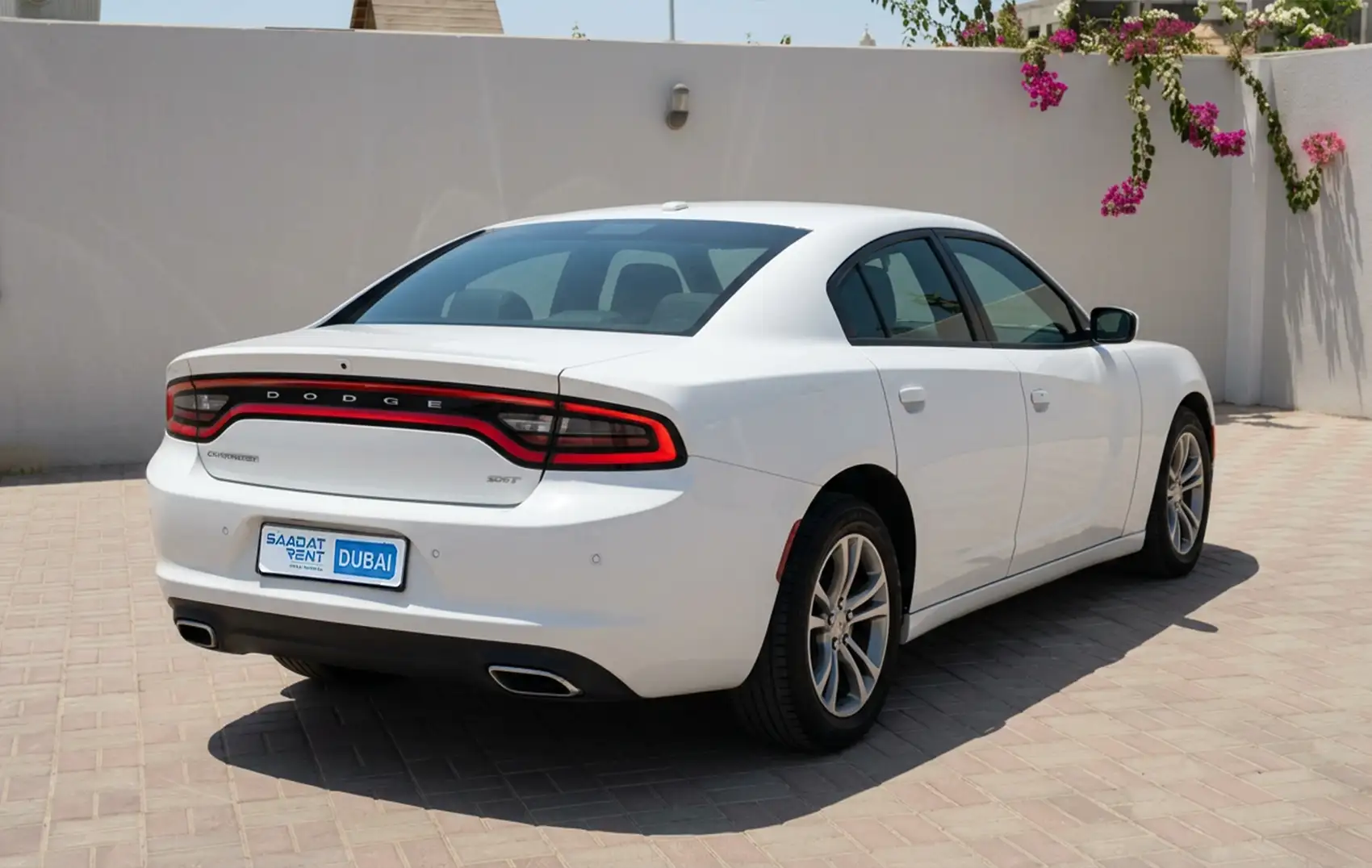 Rent a Dodge Charger White in Dubai photo 2