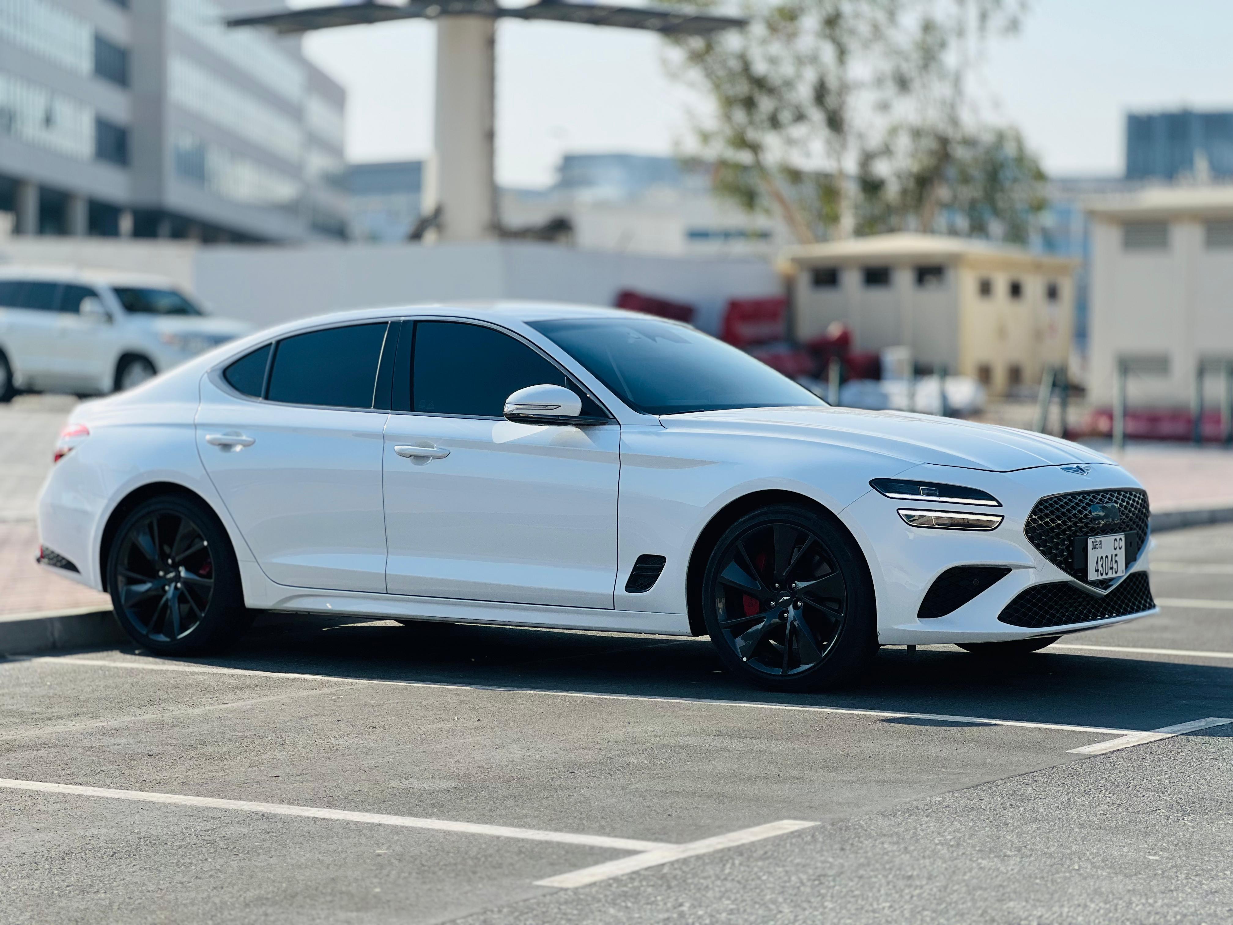 2022 Genesis G70 White Rental in Dubai rental in Sheikh Zayed Road, Dubai