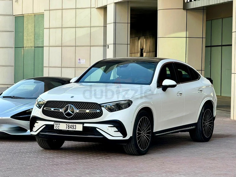 Rent 2025 Mercedes-Benz GLC Coupe in Business Bay (White) rental in Business Bay, Dubai