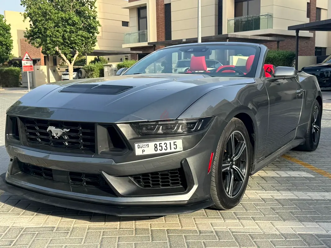 Rent a 2024 Ford Mustang in Al Quoz 4 (Grey) rental in Al Quoz 4, Dubai
