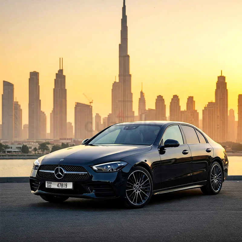 2025 Mercedes-Benz C-Class for Rent in Dubai Marina (Black, Automatic, 5 Seater, QUICK LEASE) rental in Dubai Marina, Dubai