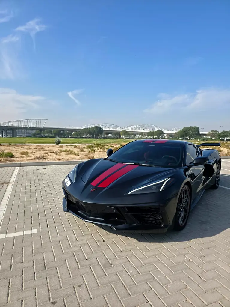 2024 Chevrolet Corvette for Rent in Al Garhoud (Black) photo 3